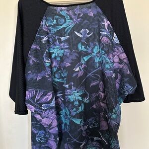 BlackMilk Midnight Hummingbird Active 3/4 sleeve Mesh Top
